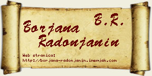 Borjana Radonjanin vizit kartica